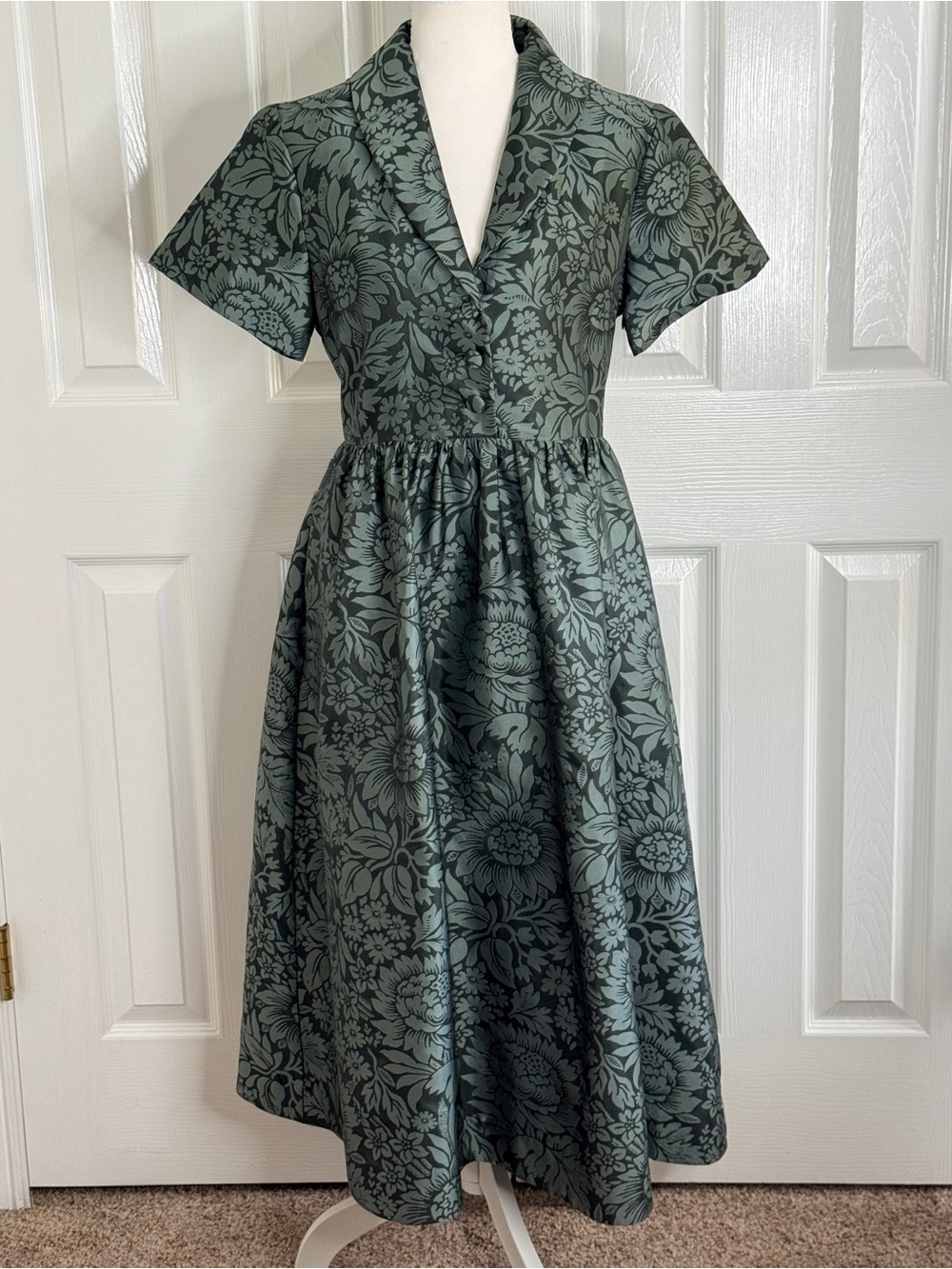Tuckernuck Emerald Mirasol Jacquard Adelaide Midi Dress S EUC